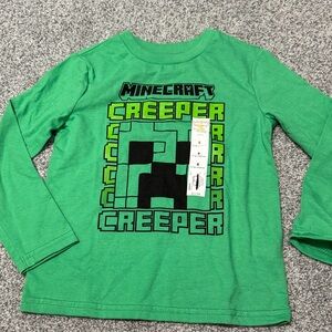 Jumping Beans Green Minecraft Creeper Long Sleeve Tee